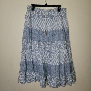 Jones New York | Floral Tiered Boho Maxi Skirt Drawstring Waist Cottagecore 10